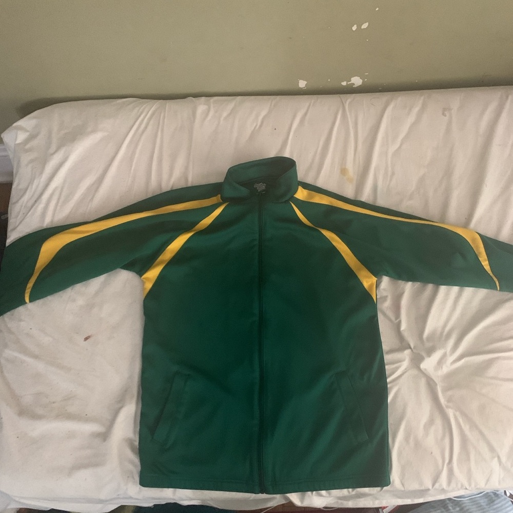 EAST BAY GREEN AND YELLOW SPORTS JACKET